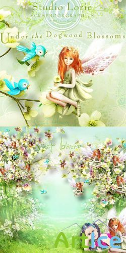 Scrap Set - Under the Dogwood Blossoms PNG and JPG Files