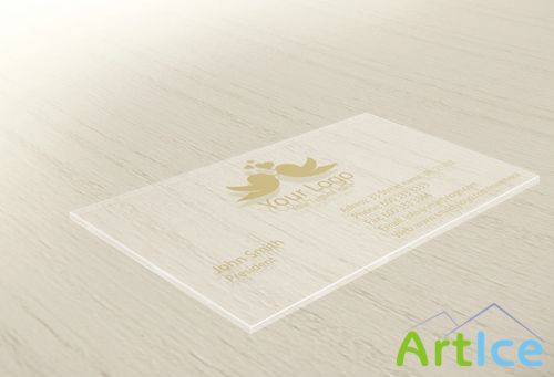 Glass Business Card Mock-Up