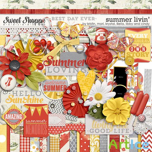 Scrap Set - Summer Livin PNG and JPG Files