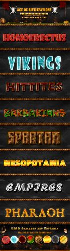 Age of Civilizations Photoshop Styles