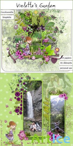 Scrap Set - Violettes Garden PNG and JPG Files