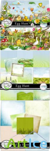 Scrap Set - Egg Hunt PNG and JPG Files