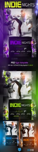 Indie Nights Party Flyer/Poster PSD Template