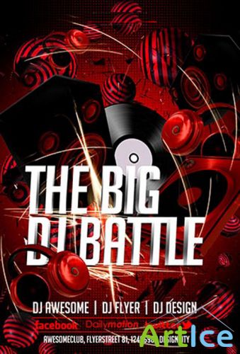 DJ Battle Party Flyer/Poster PSD Template