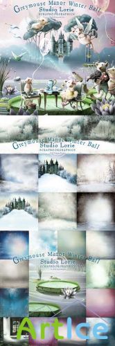 Scrap Set - Greymouse Manor Winter Ball PNG and JPG FIles
