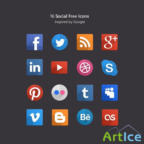 Pixeden - Psd Flat Social Icons