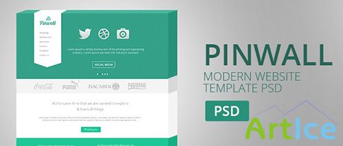 PSD Web Template - Pinwall - Modern Website
