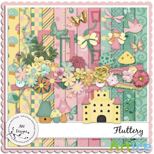 Scrap Set - Fluttery PNG and JPG Files