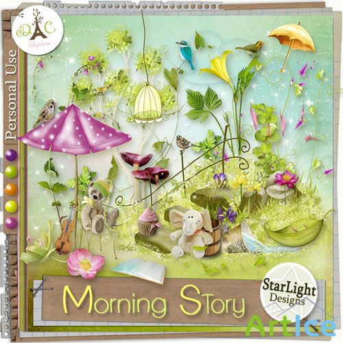 Scrap Set - Mornind Story PNG and JPG Files