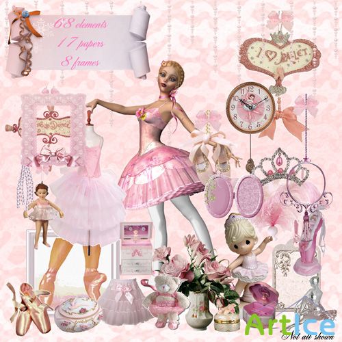 Scrap Kit - I Love Balet PNG and JPG FIles