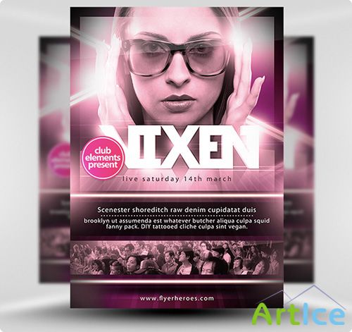 Vixen Flyer Template PSD
