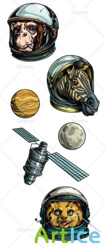 Astronauts Vector Set