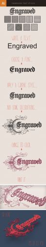 Engraved Text Styles for Illustrator