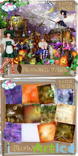 Scrap Set - Halloween Magic PNG and JPG Files