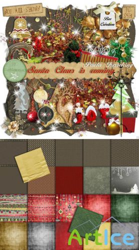 Scrap Kit - Santa Claus is Coming PNG and JPG Files