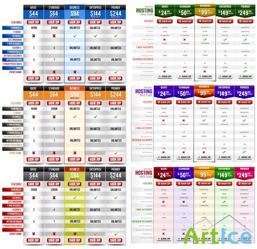 Pricing Tables PSD Set