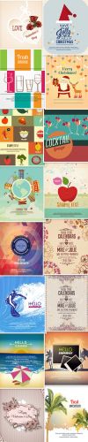 16 Vector Illustrations - Christmas, Valentines Day, Seasonal Holidays Posters