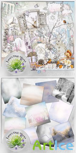 Scrap Set - Snowy Picture PNG and JPG Files