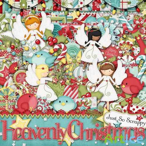 Scrap Set - Heavenly Christmas PNG and JPG Files