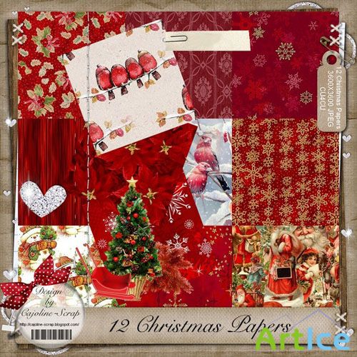 Christmas Papers 3 JPG Files