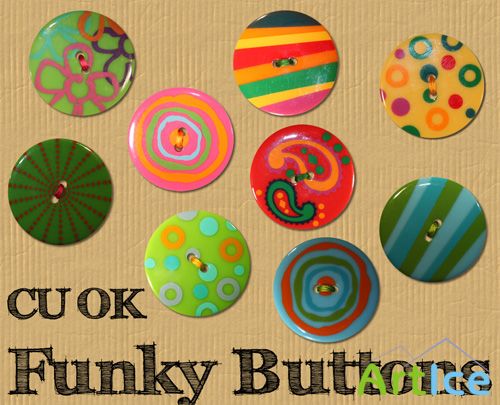 Funky Buttons PNG Files