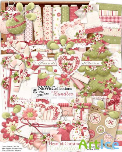 Scrap Set - Heart of Christmas PNG and JPG Files