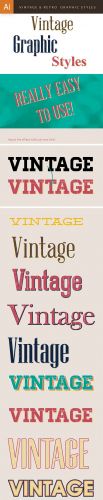Designtnt - Vintage & Retro Text Styles for Illustrator