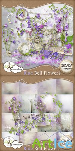 Scrap - Blue Bell Fflowers PNG and JPG Files