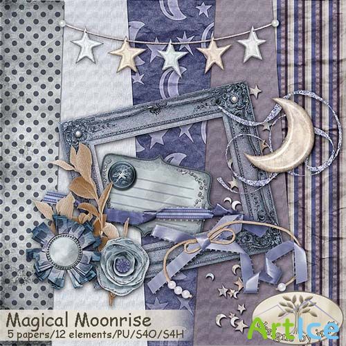 Scrap - Magical Moonrise Kit PNG and JPG Files