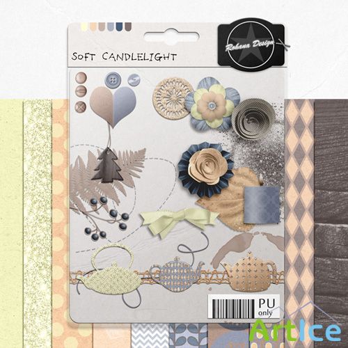 Scrap Set - Soft Candlelight PNG and JPG Files