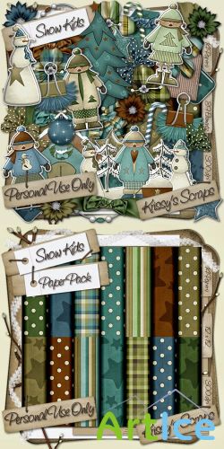 Scrap - Snow Kids PNG and JPG Files