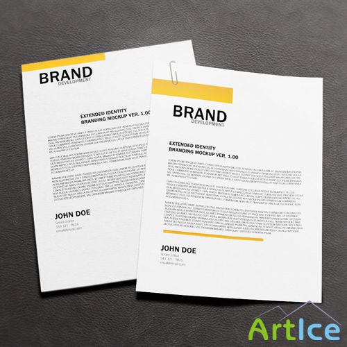 Letterhead Mock-up Template PSD