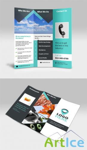 2 Tri-Fold Brochure Templates PSD