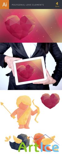 Love Polygonal Vector Elements