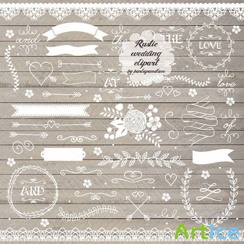 CreativeMarket - Rustic wedding clipart II.