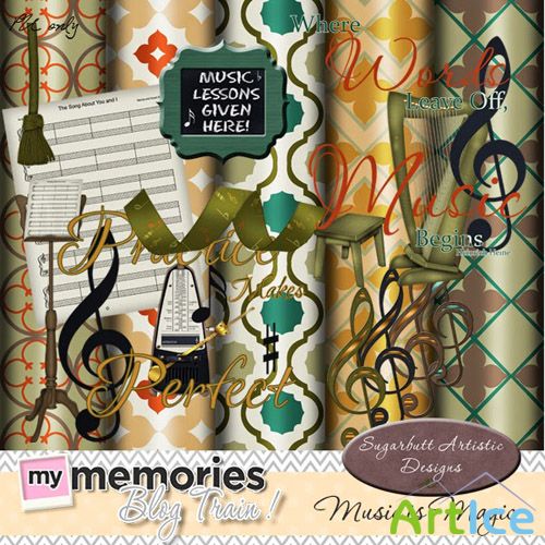 Scrap - Music Magic PNG and JPG Set 2
