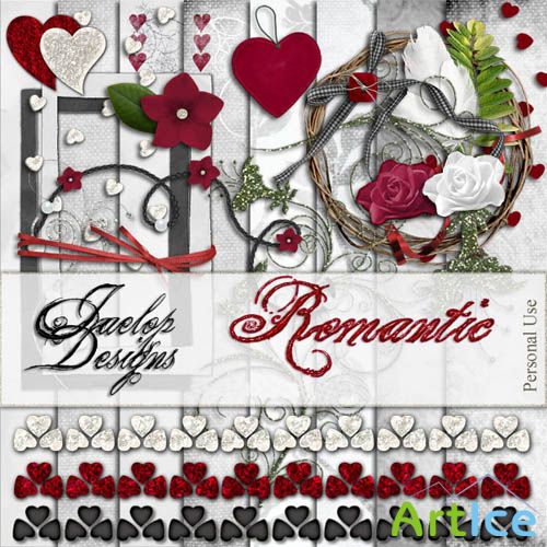 Scrap Kit - Romantic PNG and JPG