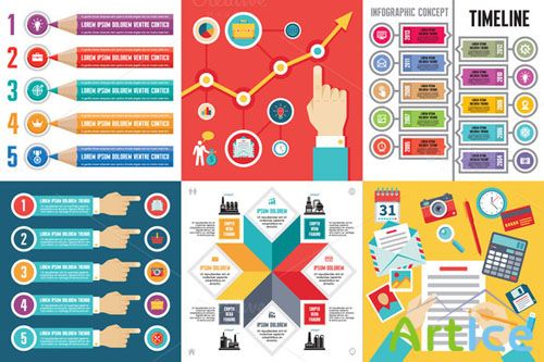 CreativeMarket - 6 Infographic Business Concept