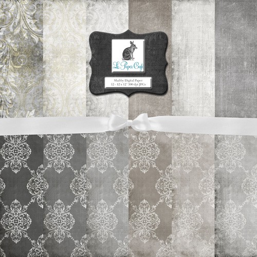 12 Neutral Damask and Solids Background