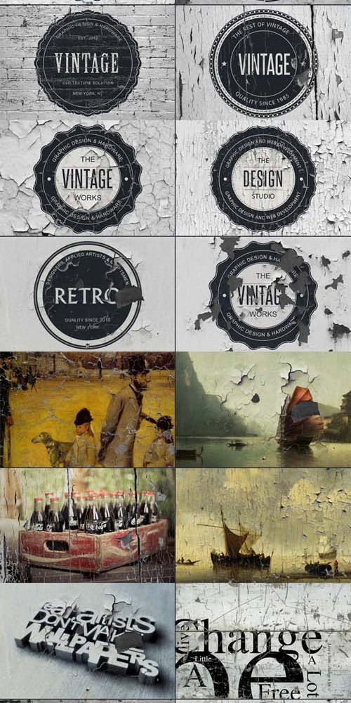 10 Vintage Overlay Textures Mock-up
