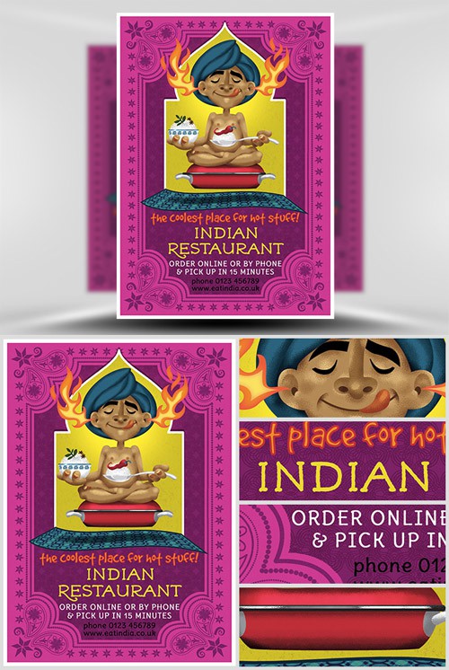 Flyer Template PSD - Indian Restaurant 
