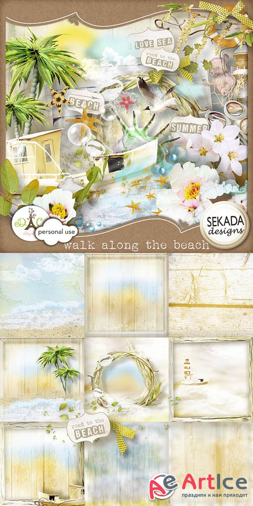 Scrap - Walk Along the Beach PNG and JPG