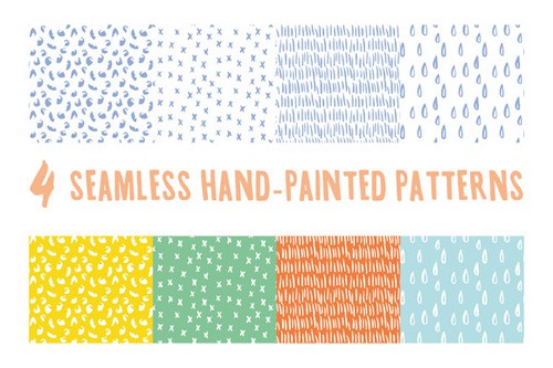Hand Painted Seamless Vector Patterns