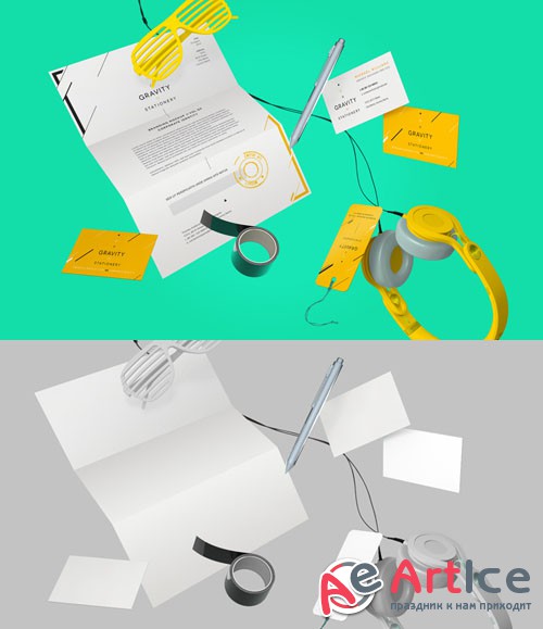 Gravity Stationery Branding Vol 2 - PSD Mock-Up