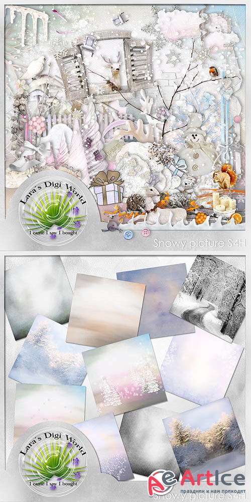Scrap - Snowy Picture PNG and JPG