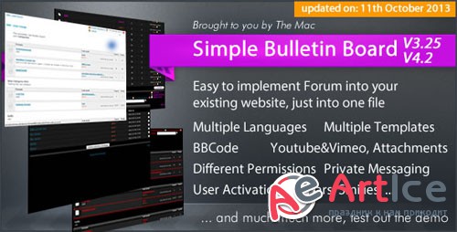 Simple Bulletin Board v3.25/v4.2 - CodeCanyon 58838