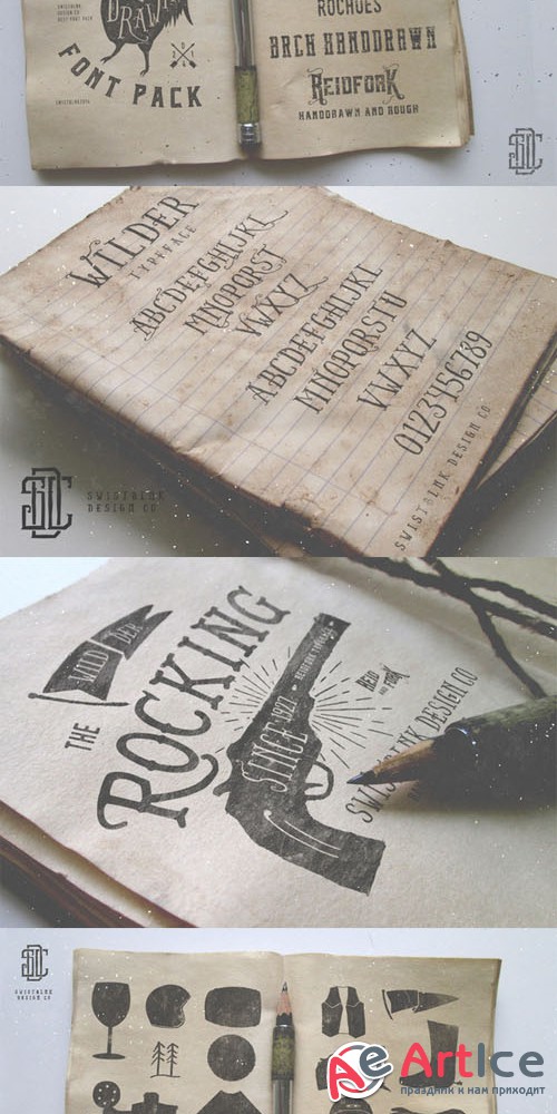 Wilder and Handdrawn Font Pack - CM 82400