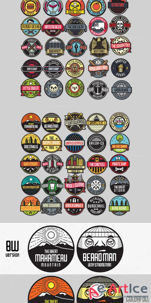 50 Pop Badges + Custom Font - CM 151312