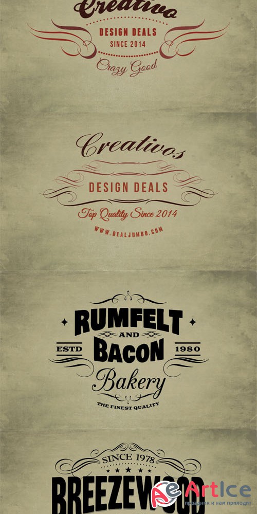 8 Retro/Vinatge Style Insignia Templates
