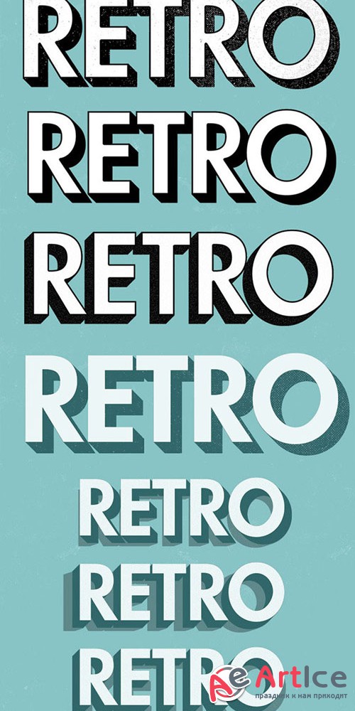 10 Retro Text Effect Actions - CM 49660